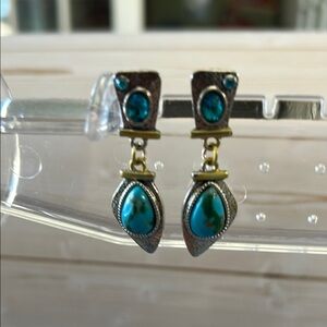 Elegant Silver and Turquoise Earrings